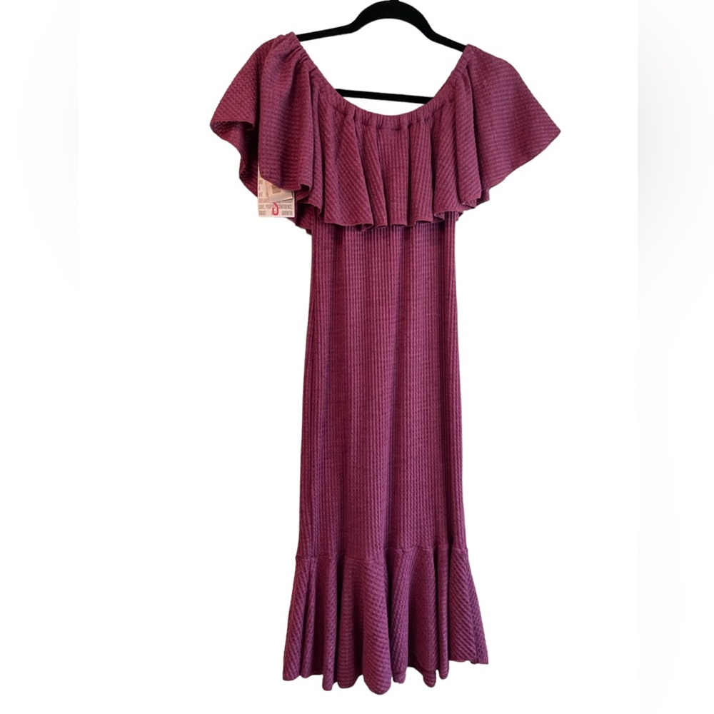 LuLaRoe Cici dress,‎ deep pink, off the shoulder